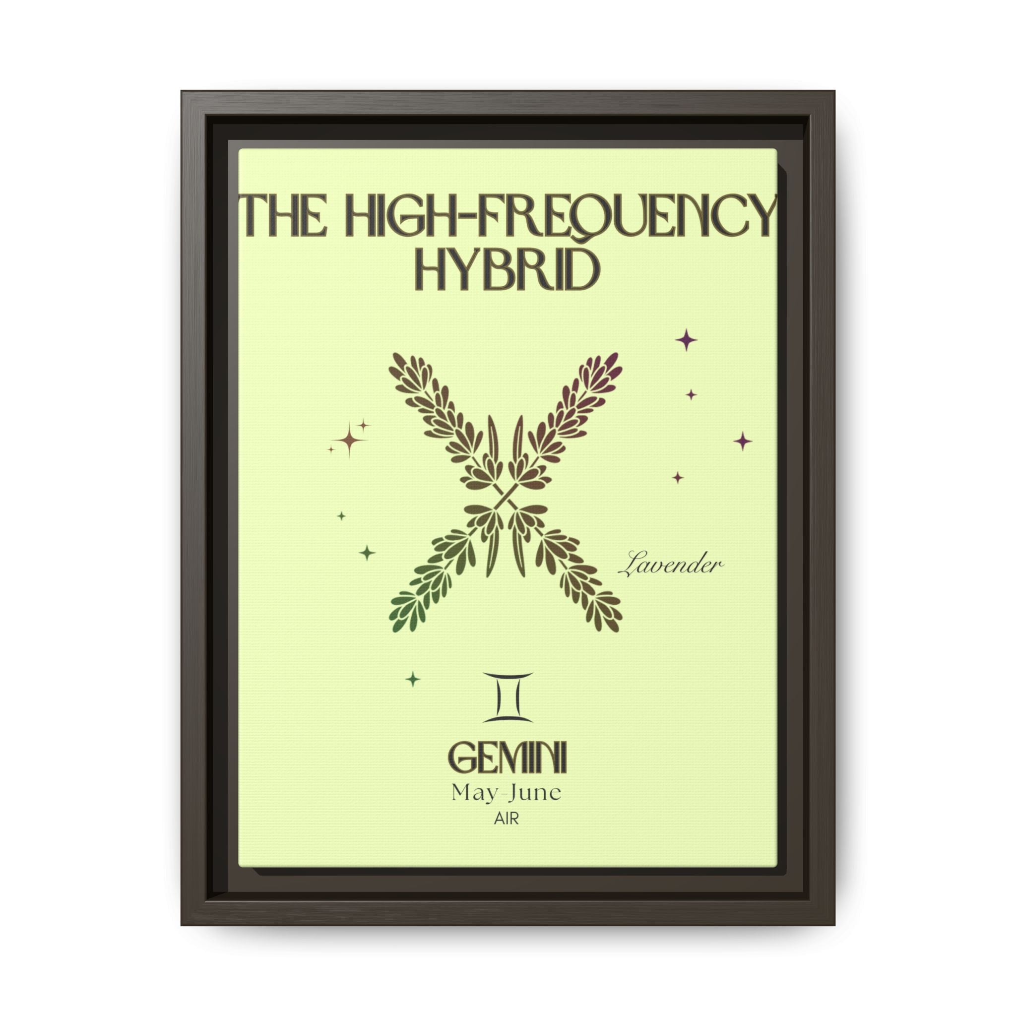 Gemini The High-Frequency Hybrid Lavender Matte Canvas, Framed