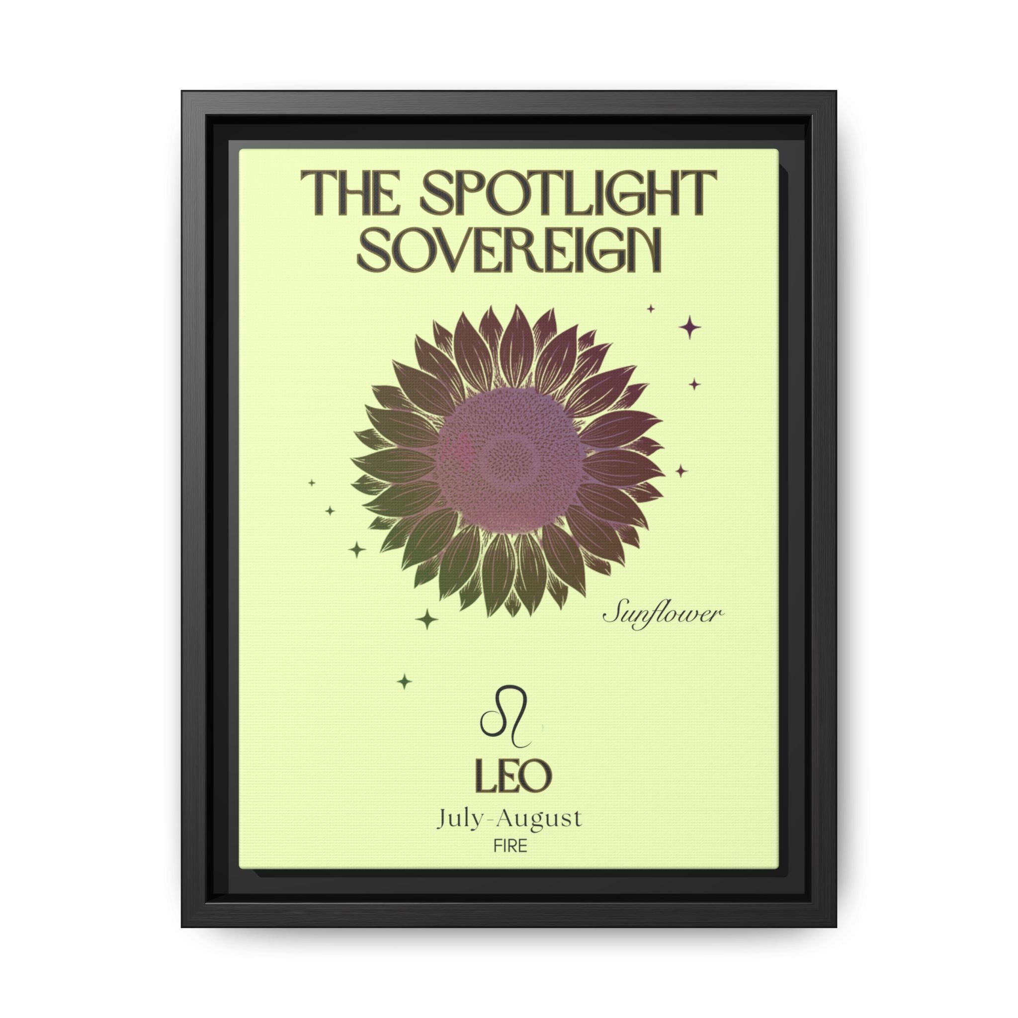 Leo The Spotlight Sovereign Sunflower Matte Canvas, Framed