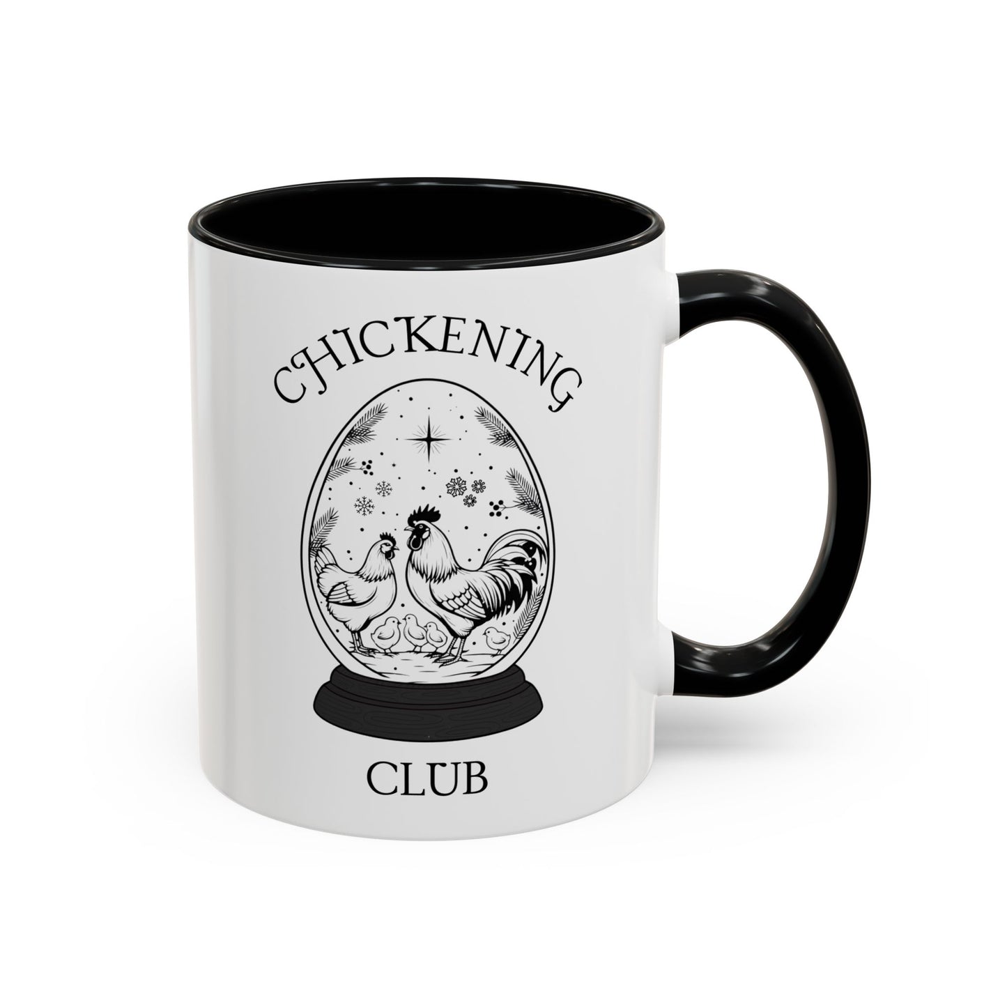 Chickening Club Winter Wonderland Snow Globe Accent Mug