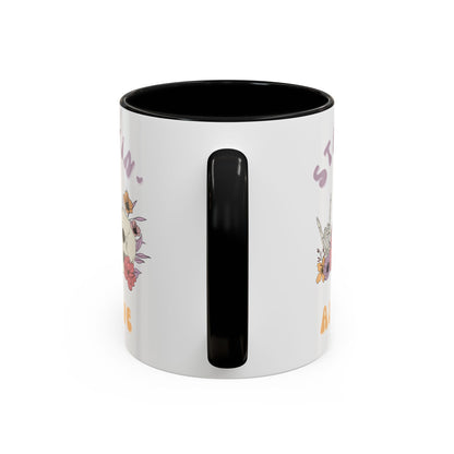 Stayin' Alive Accent Coffee Mug (11, 15oz)