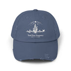 Tend Your Frequency: Adjust Accordingly Botanical Moon Phase Distressed Cap