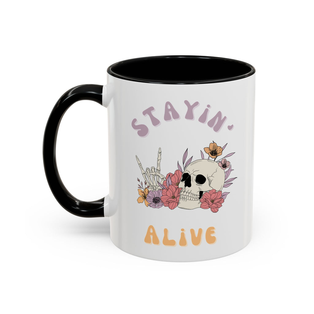 Stayin' Alive Accent Coffee Mug (11, 15oz)