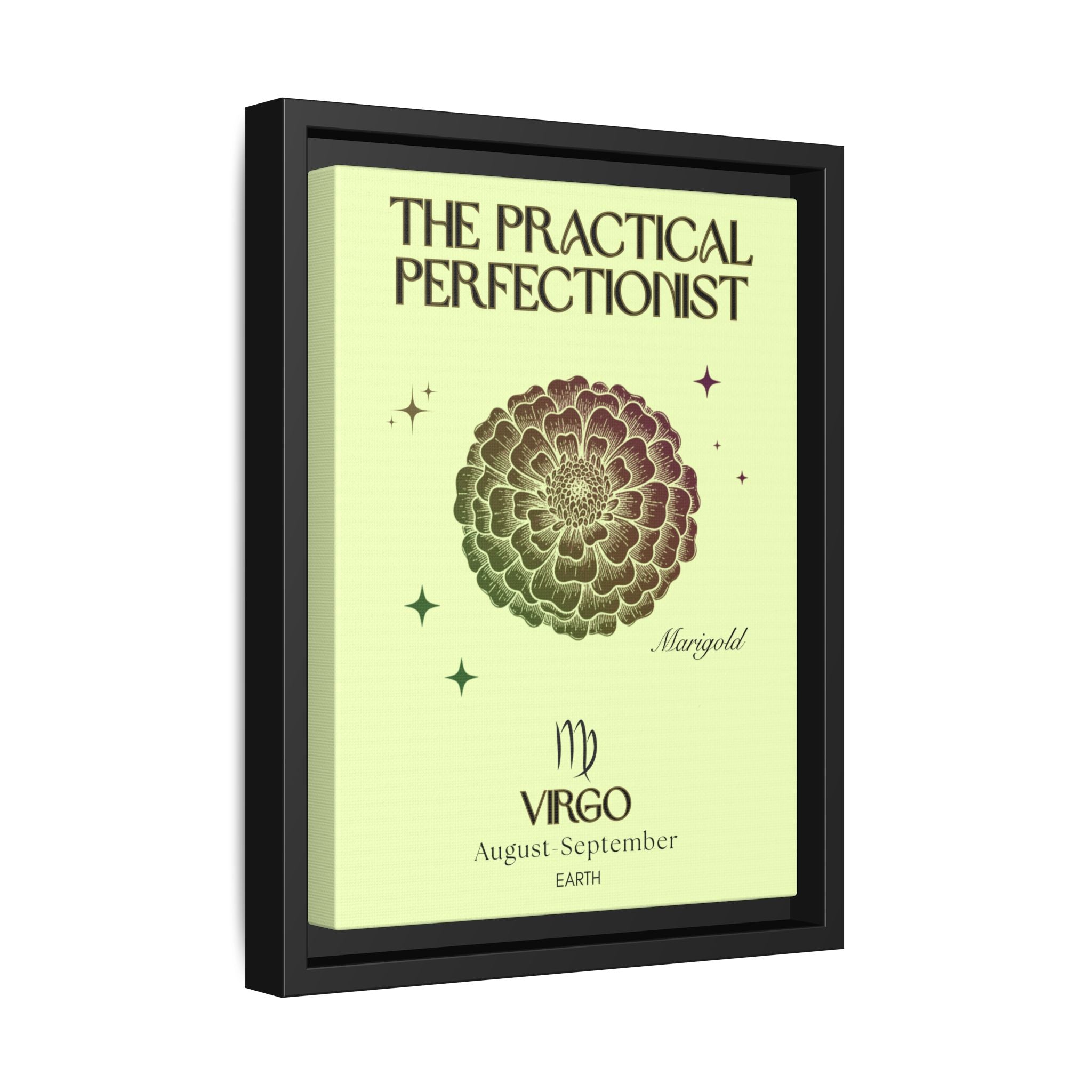 Virgo The Practical Perfectionist Marigold Matte Canvas, Framed