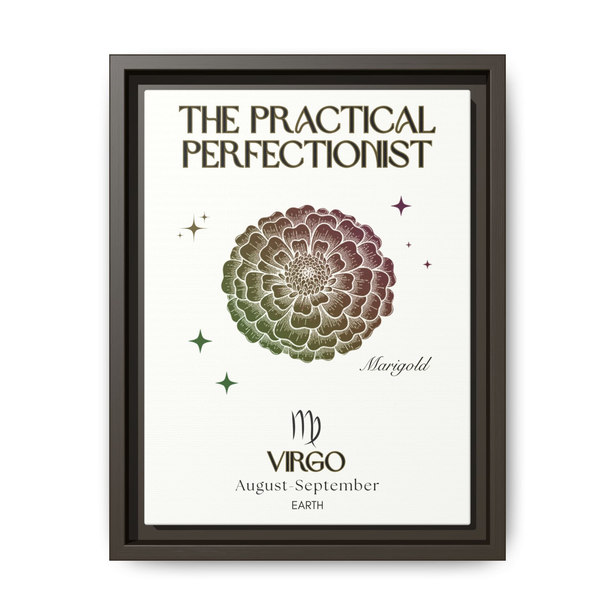 Virgo The Practical Perfectionist Marigold Framed Matte Canvas