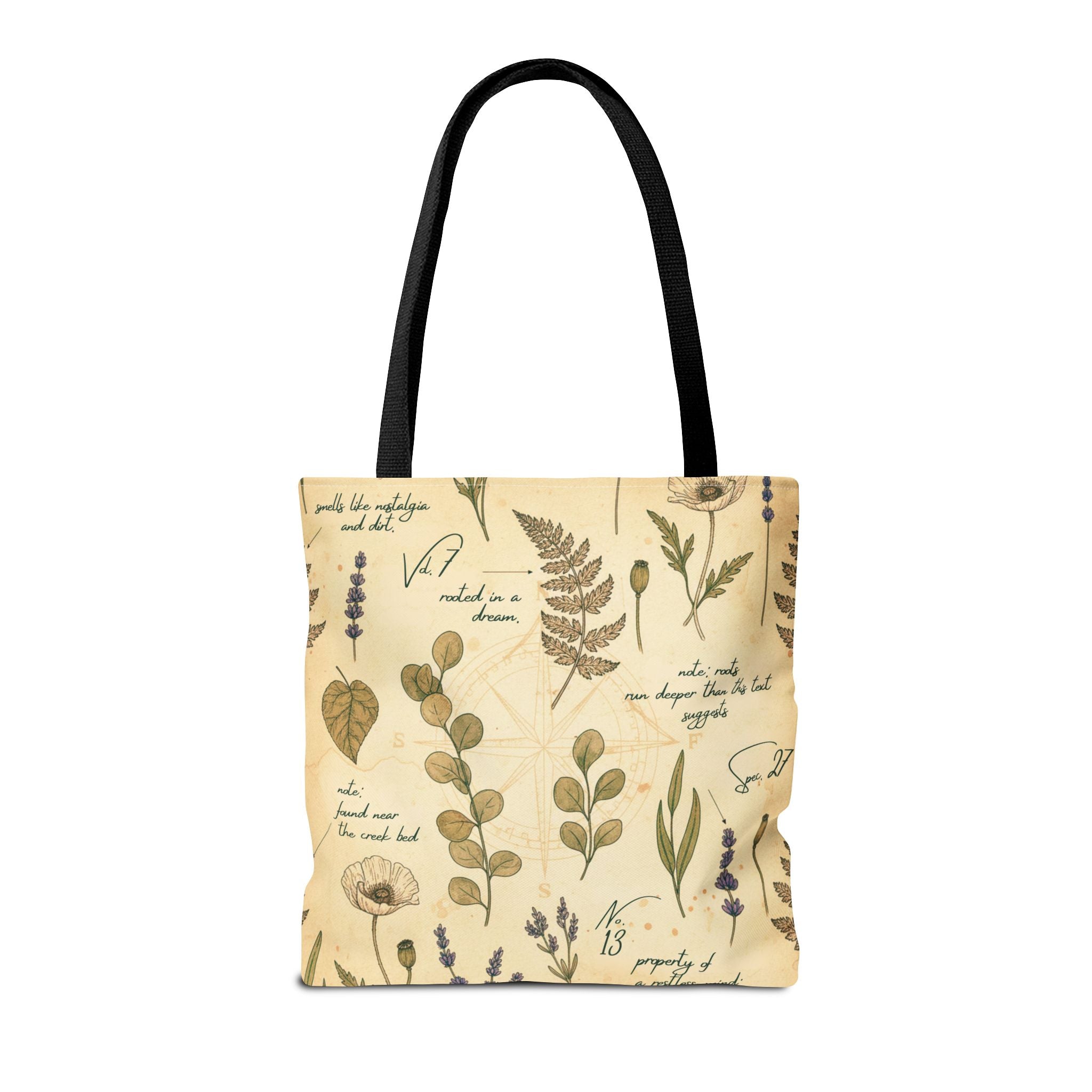 Field Guide Vintage Botanical Sketch Tote Bag