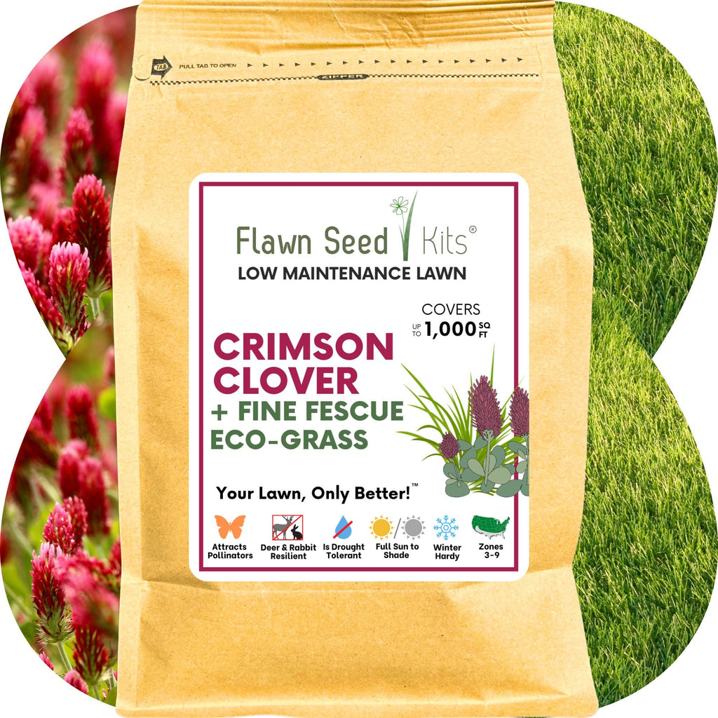 Crimson Clover + Mow Less Grass Seed