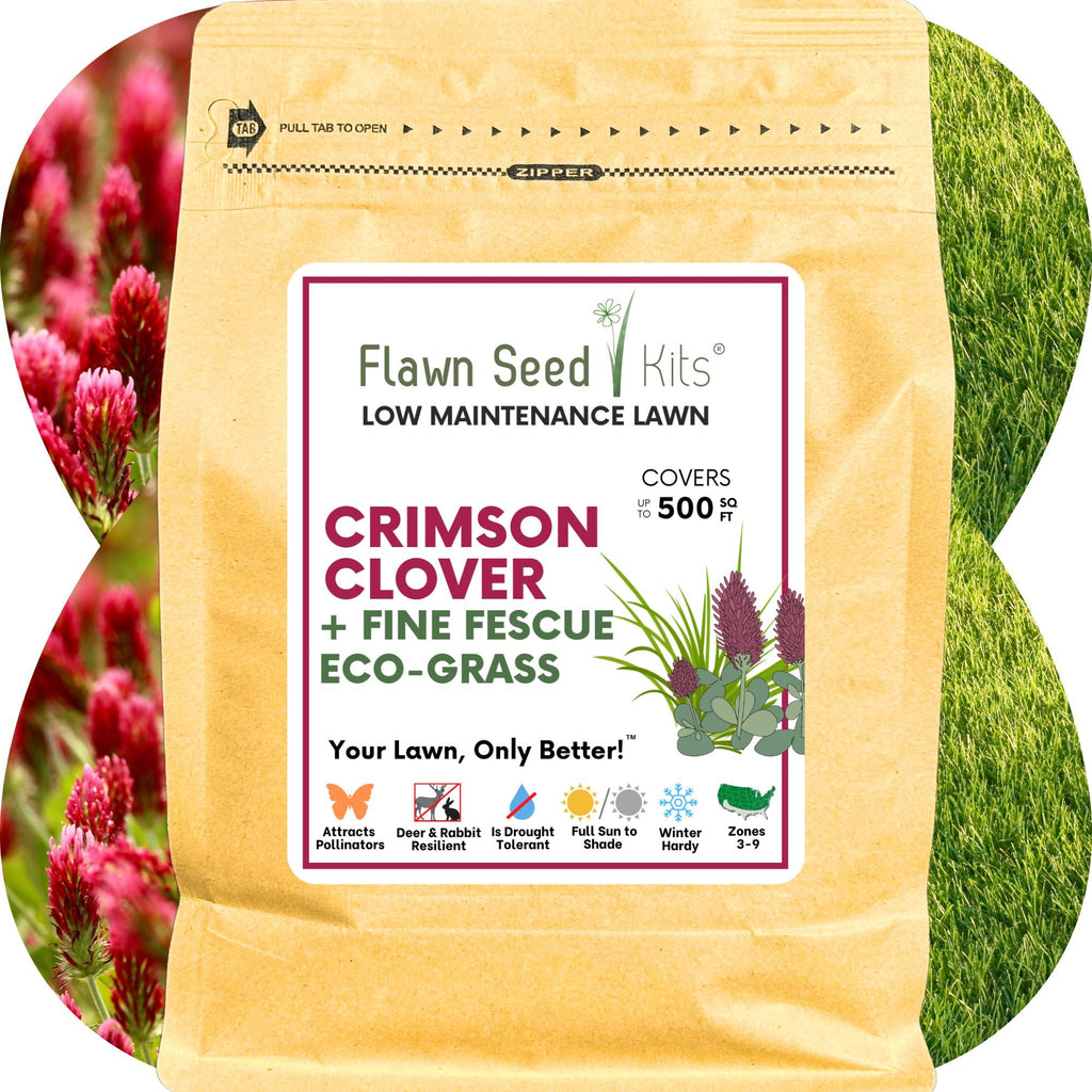 Crimson Clover + Mow Less Grass Seed