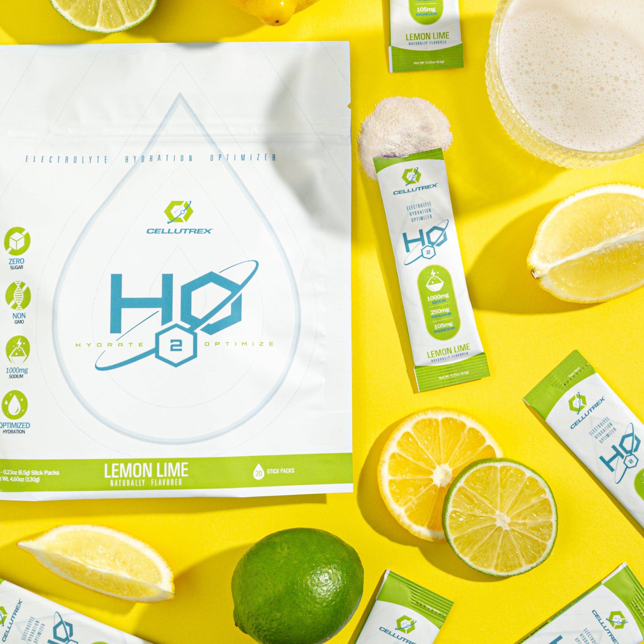 H2O ELECTROLYTES™ - Lemon Lime (20 count) - Zero Sugar Electrolyte Powder