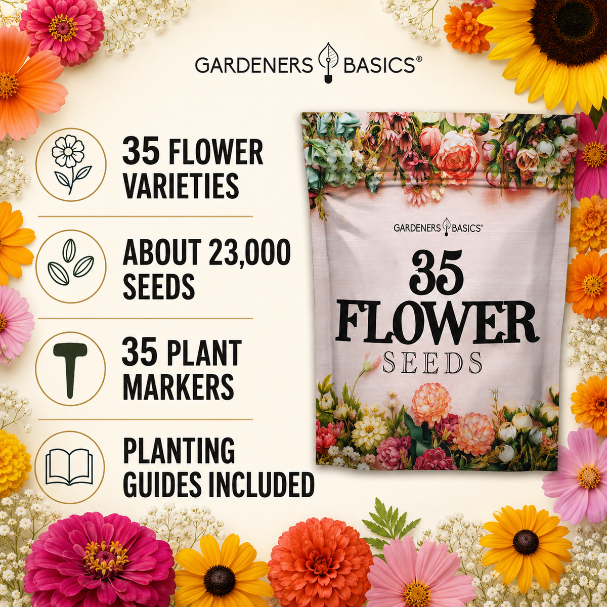 Flower Seeds for Planting | 35 Annual & Perennial Varieties
