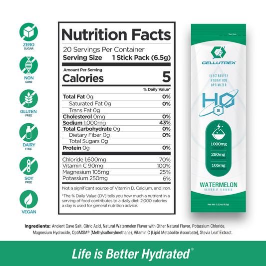 H2O ELECTROLYTES™ - Watermelon (20 count) - Zero Sugar Electrolyte Powder