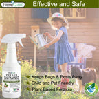 Plant and Garden Pest Control Spray - 32 oz | Plant Based Natural Non-Toxic | Premo Guard (C)