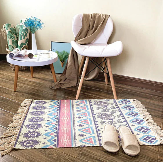 Retro Plant Rug for Sofa and Living Room
