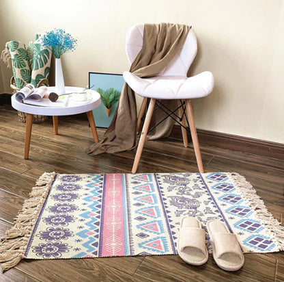 Retro Plant Rug for Sofa and Living Room