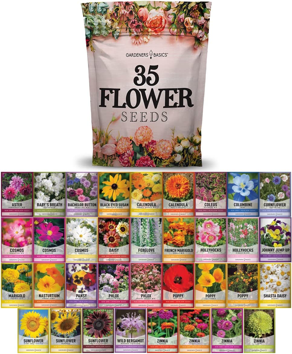 Wildflower, Perennial, & Annual Flower Seed Kit | 35 Variety Pack