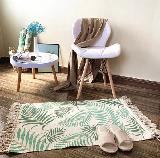Retro Plant Rug for Sofa and Living Room