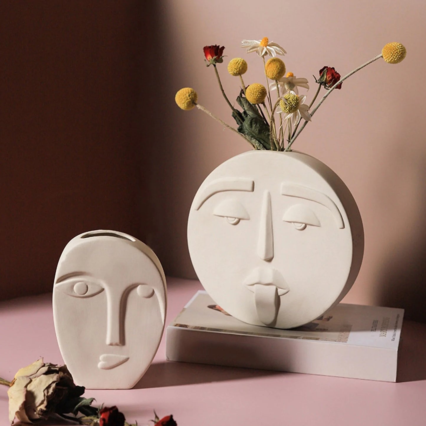 Human Face Expression Plant Vase