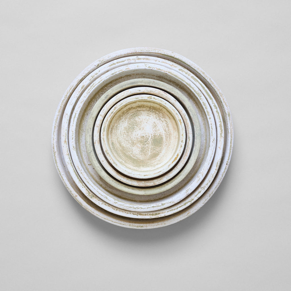 Basic Planter Tray, White Patina