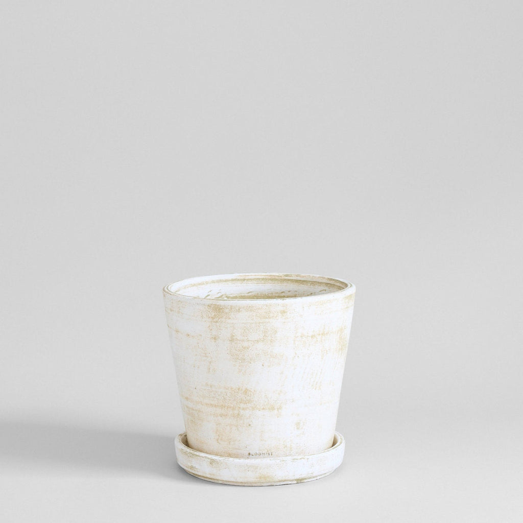 Terra Cotta Basic Planter, White Patina