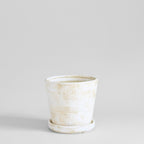 Terra Cotta Basic Planter, White Patina