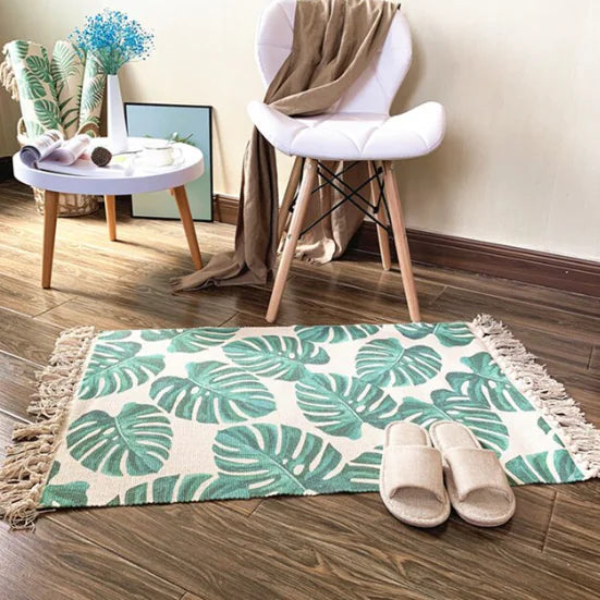 Retro Plant Rug for Sofa and Living Room