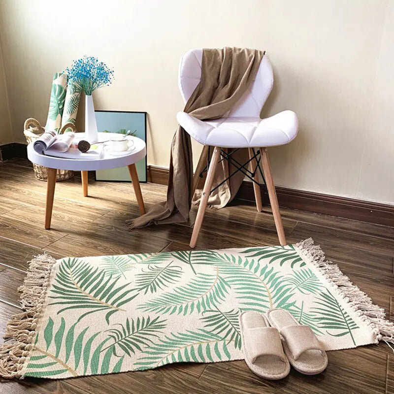 Retro Plant Rug for Sofa and Living Room