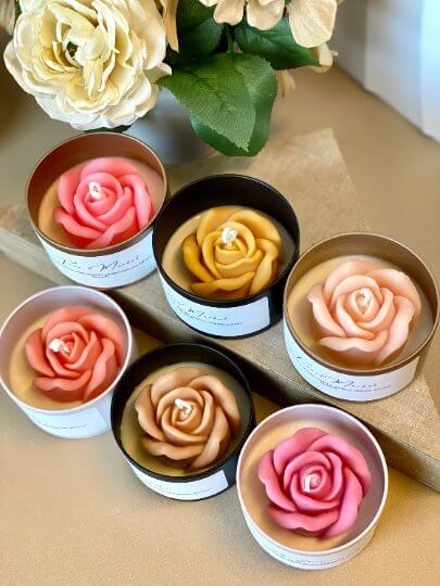 Flower in a Jar Scented Candle – Handcrafted Soy Wax