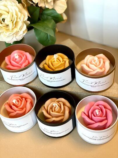 Flower in a Jar Scented Candle – Handcrafted Soy Wax