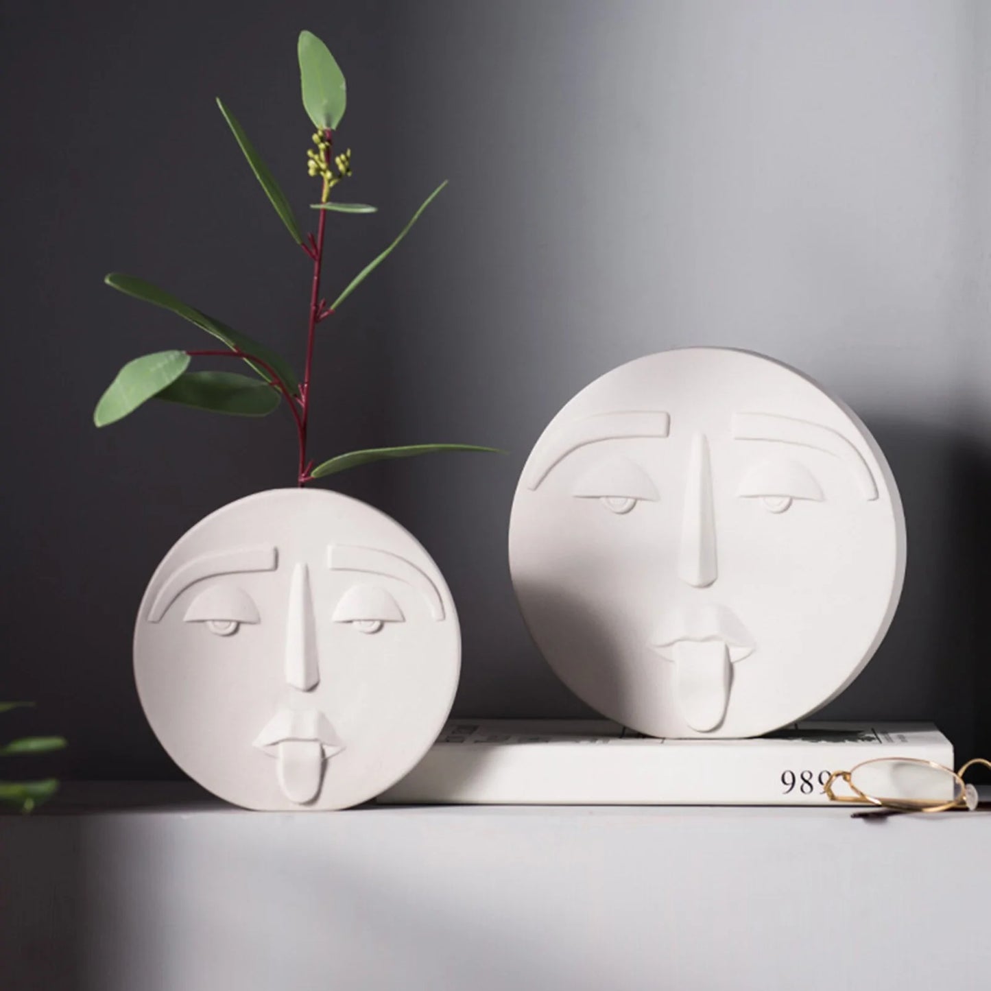 Human Face Expression Plant Vase