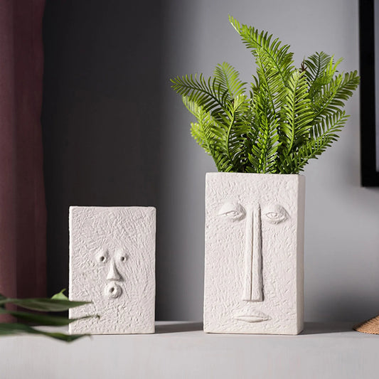 Human Face Expression Plant Vase