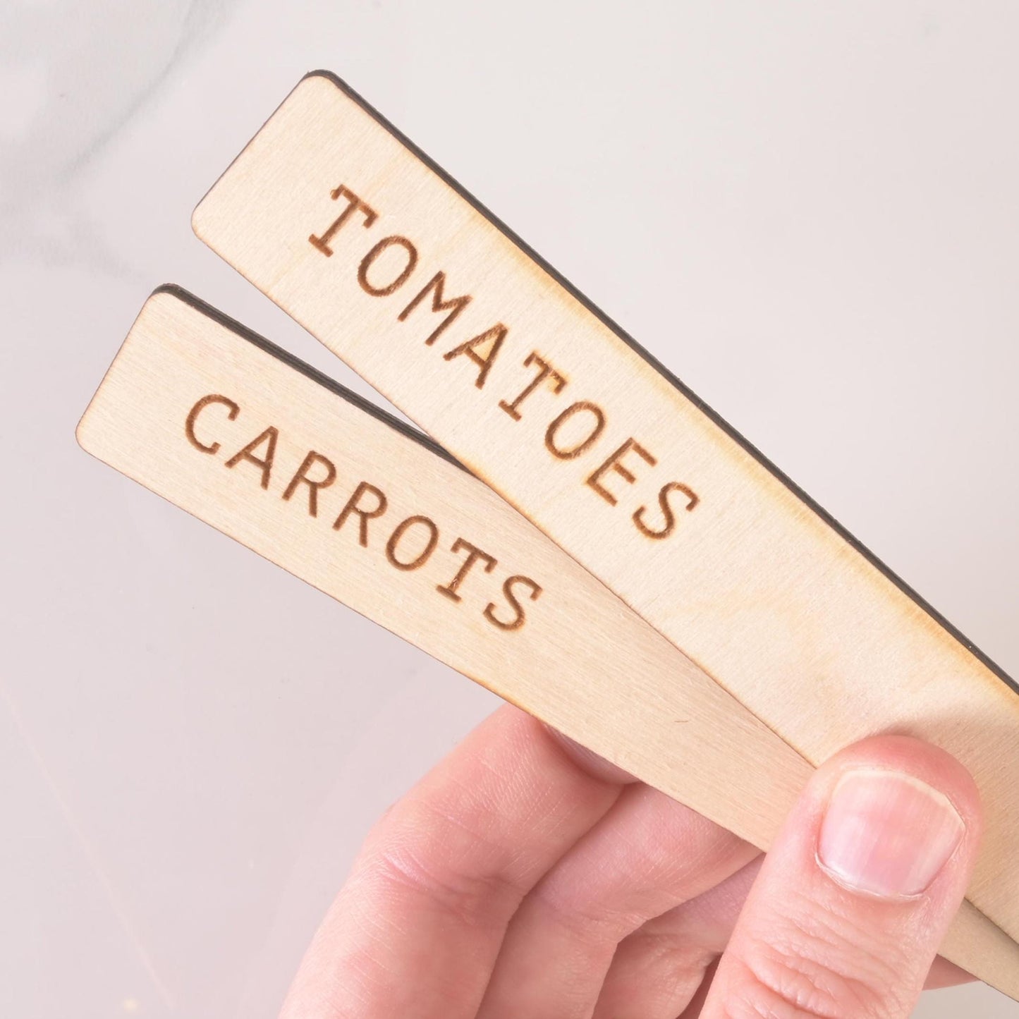 Laser-Cut Wood Plant Markers, Set of 6