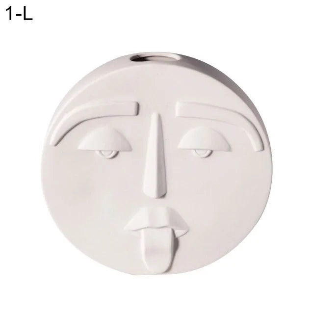 Human Face Expression Plant Vase