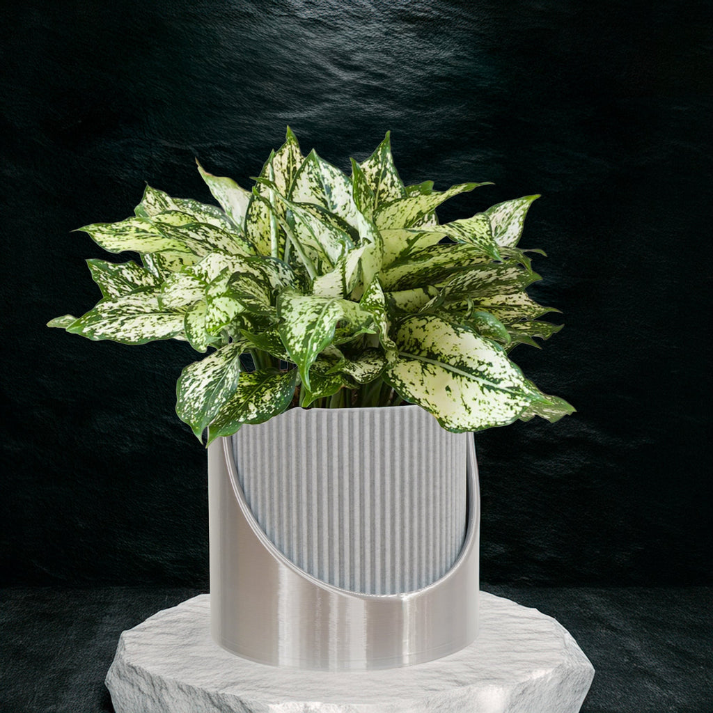 4 inch terracotta plant pots 4 Inch Self Watering Planter, Large Indoor Outdoor Plant Pot with Drainage, Terracotta, Green, Beige, Modern Ribbed Design Mustard / Grey