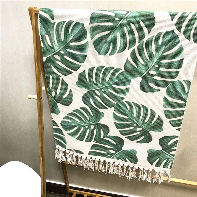 Retro Plant Rug for Sofa and Living Room